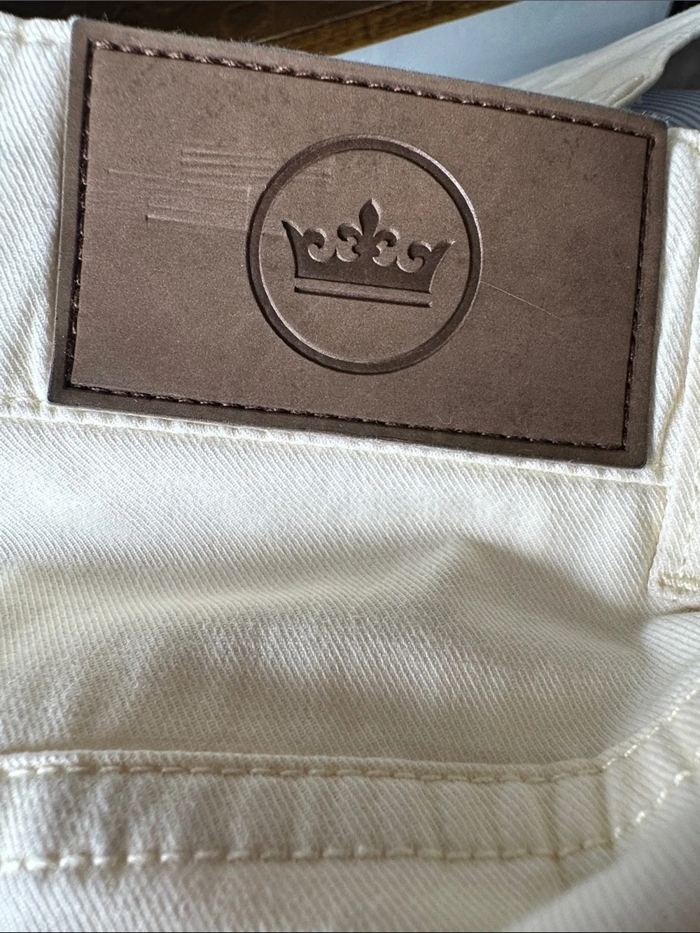 Peter Millar Men's Soft Touch Twill Five Pocket Trouser Yellow Cream Size 38